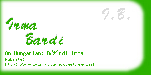 irma bardi business card